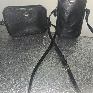Coach Black Leather Crossbody Bag Set